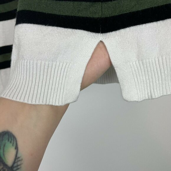 3/$15 Its Our Time White Black Green Long Sleeve Top but - Picture 5 of 7